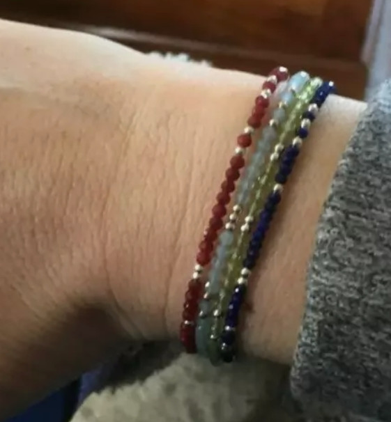 2025 NEW! Ruby 2MM Beaded New Gemstone Crystal Women Bracelet Gift for Mother