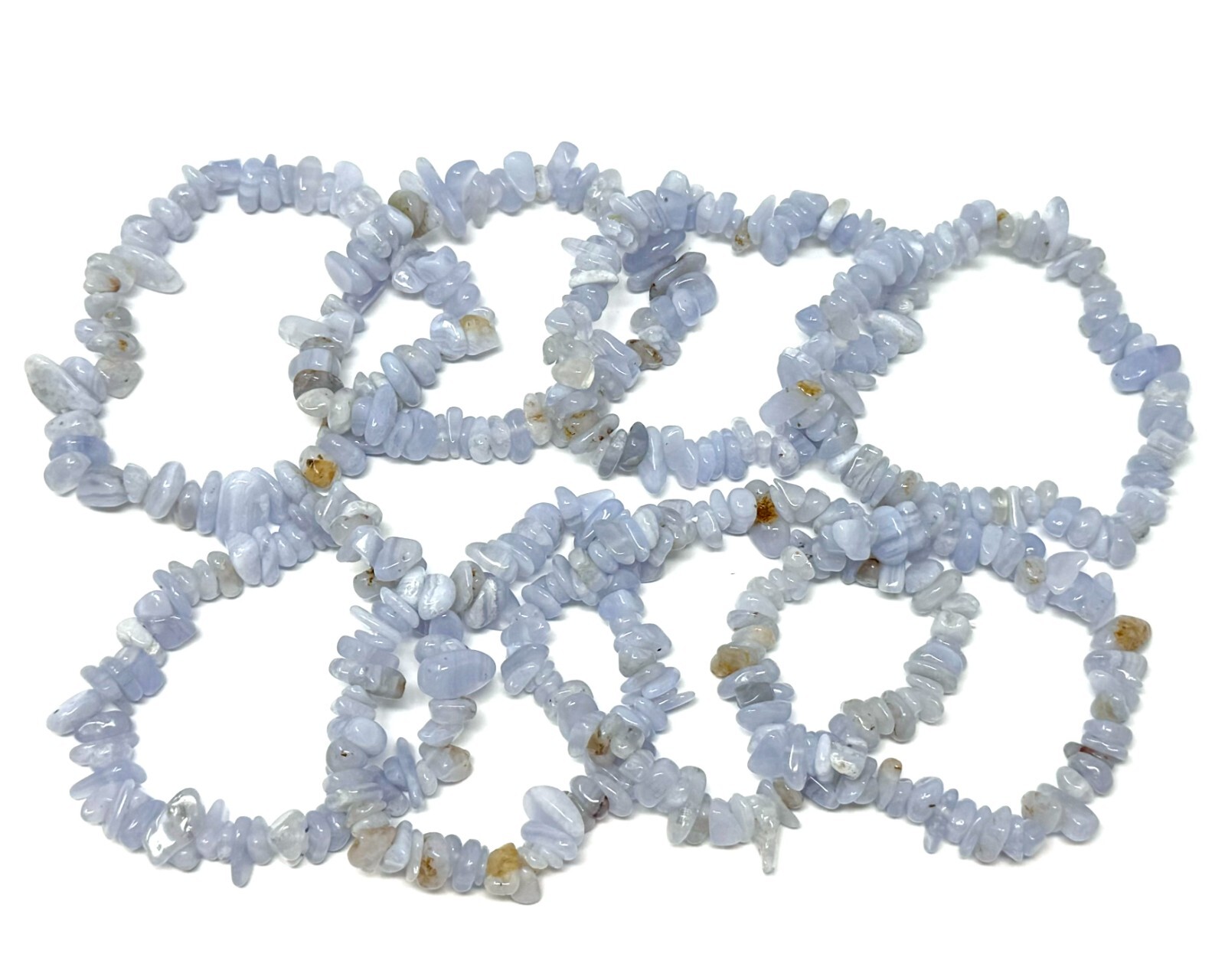 Blue Lace Agate Chip Bracelets (Crystal Bracelets, Blue Lace Agate Bracelet)