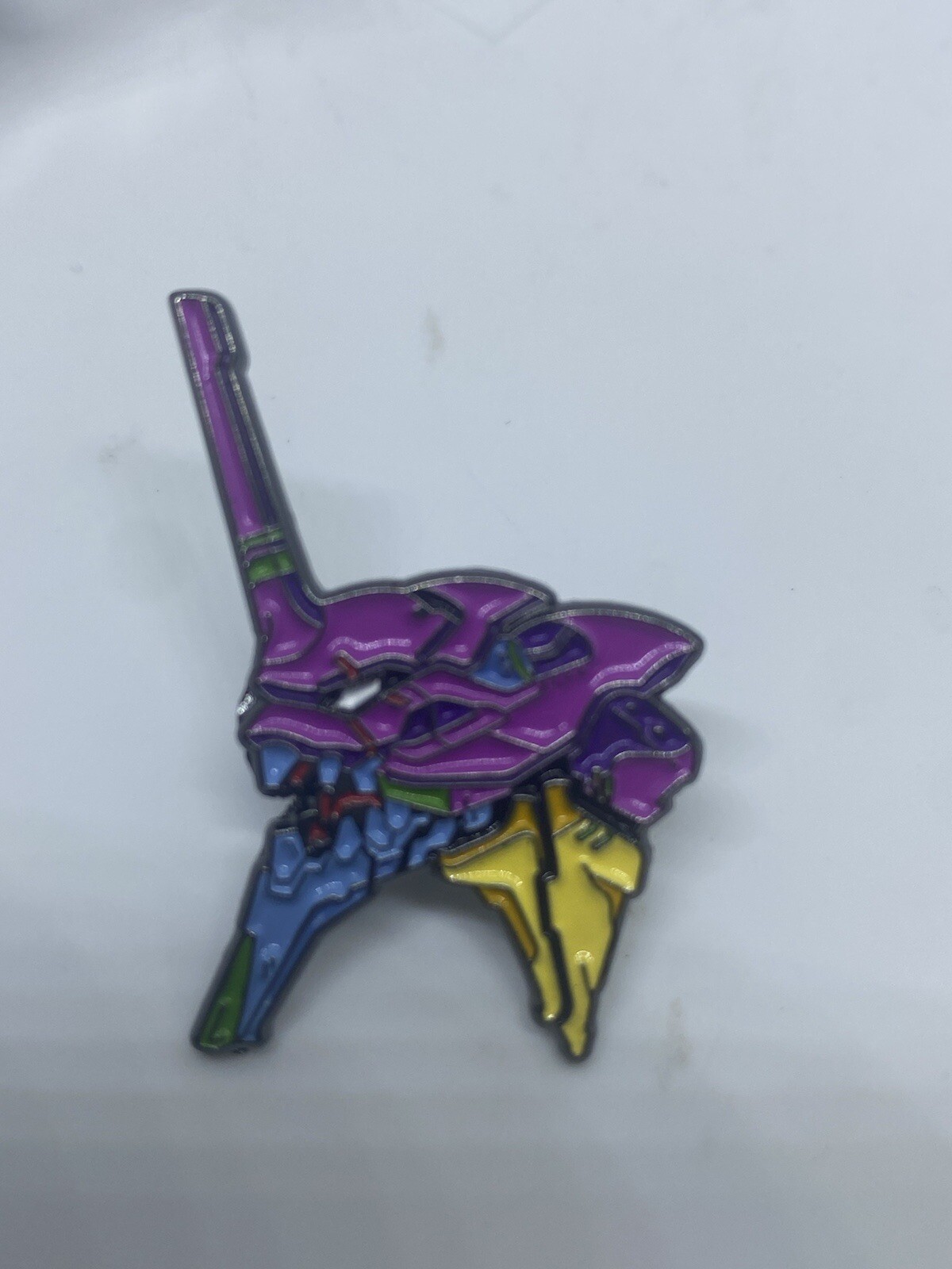 Anime Cartoon Ikari Shinji Purple EVA-01 Head Metal Enamel Badge Brooch Pin