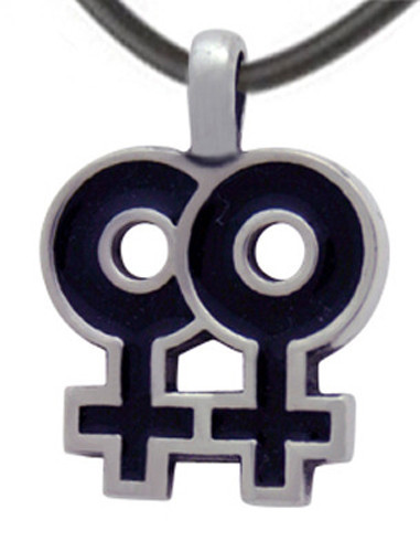 Pride Shack – Snug Double Female Symbol Lesbian Pride Pendant Necklace LGBT Gay