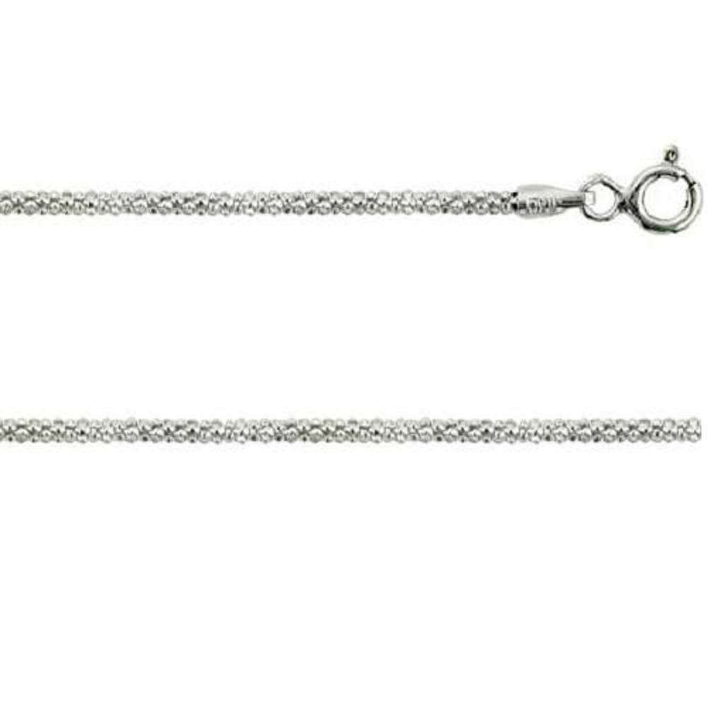 Sterling Silver 1.6 mm Popcorn Chain Necklace, NICKEL FREE, Made in Italy