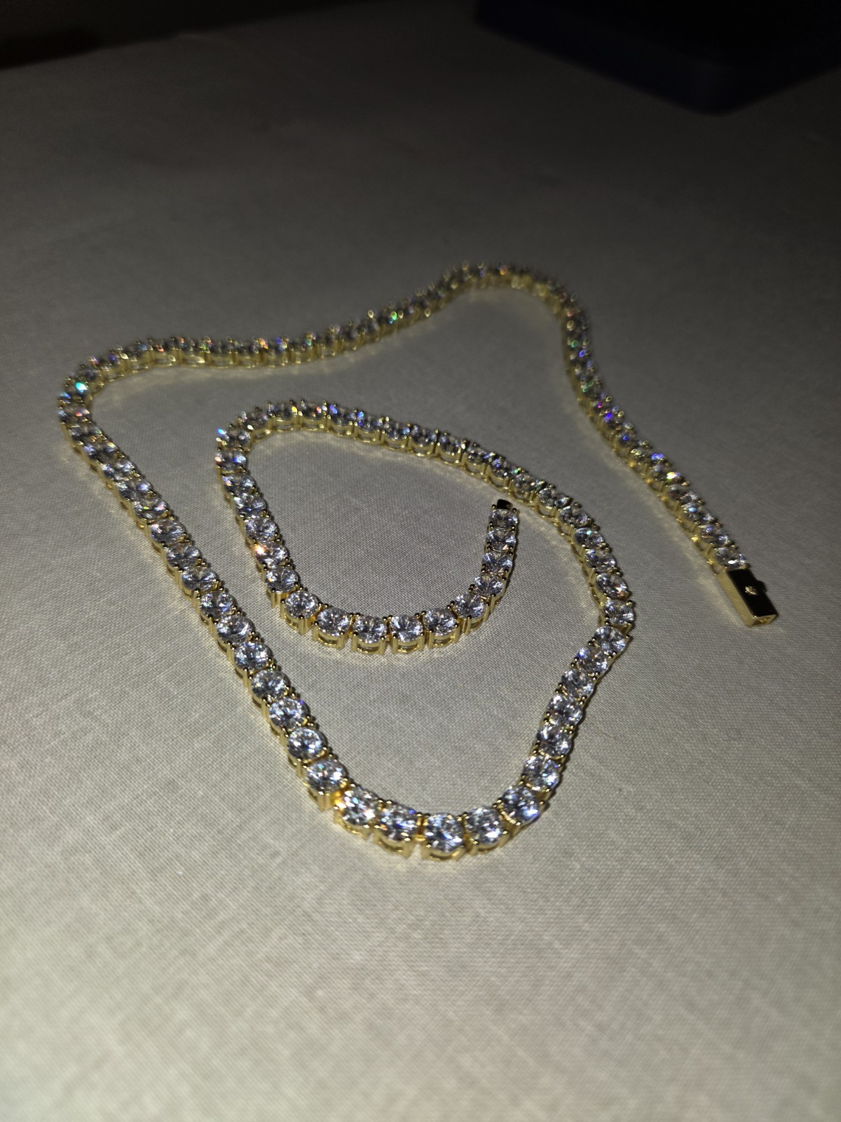 5mm Tennis Chain CZ Cubic Zirconia Yellow Gold 22in Box Clasp IceCartel