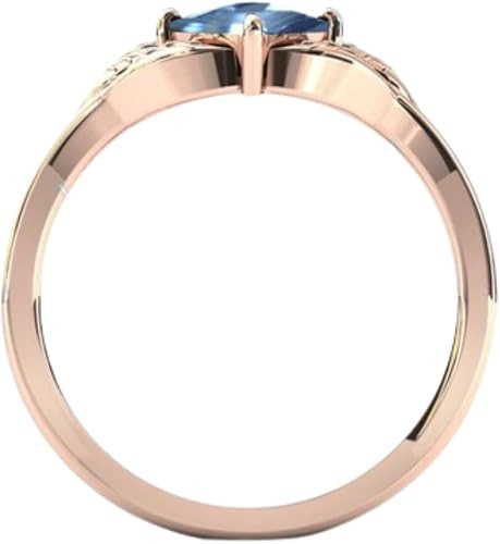 2ct Womens Engagement Ring, Kite Cut Aquamarine Gemstone Wedding Ring for Women