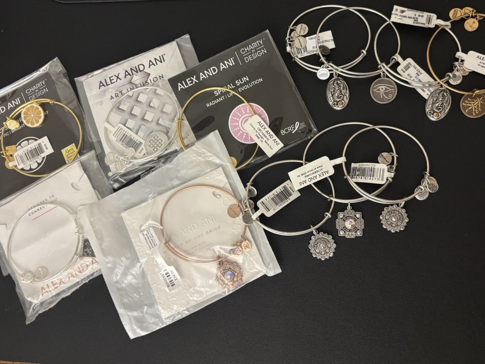 Alex and Ani 12pc NWT Mixed Lot Gold & Silver Tones Charm Bracelets
