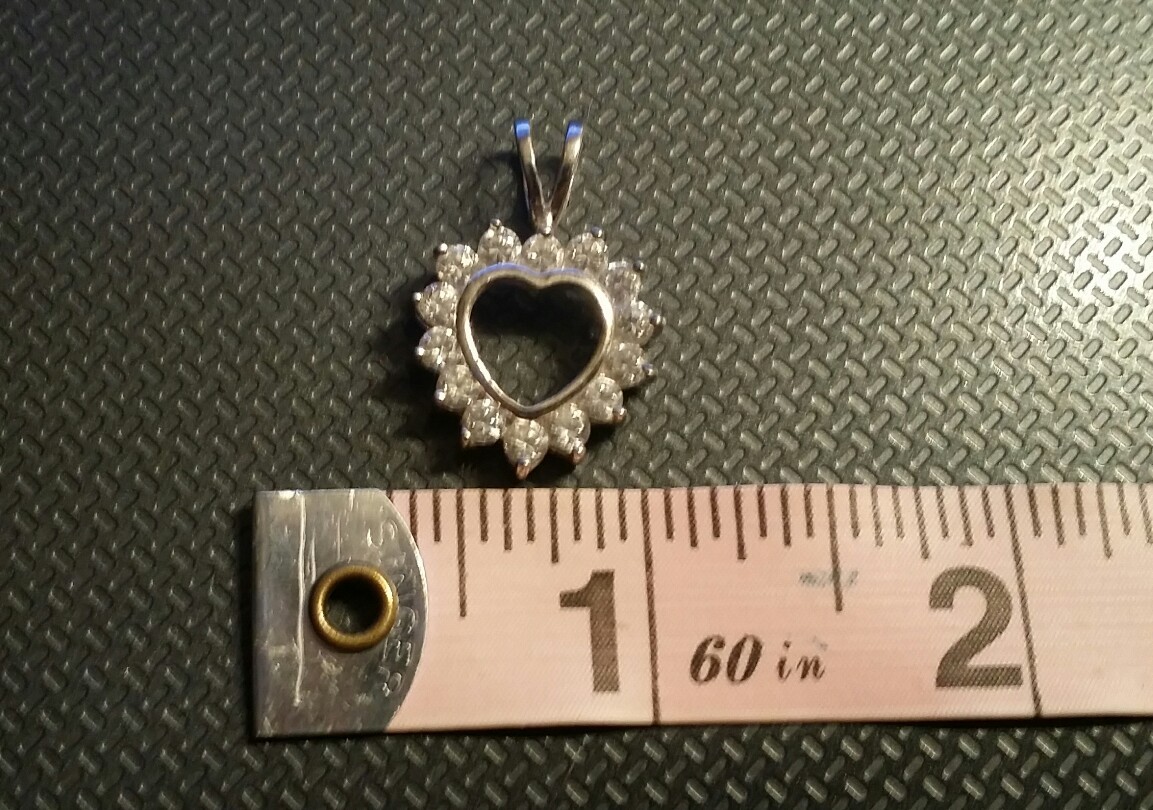 Sterling Silver 925 Cubic Zerconia Heart Pendent