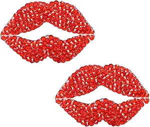 Red Lip Rhinestone Decals for Car Interior and Exterior, Laptop Style: Red Lip