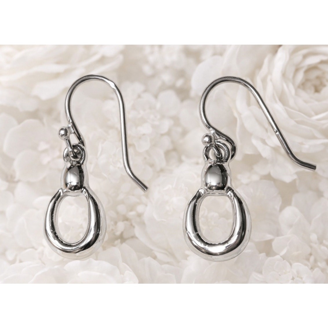 Dainty Sterling Silver Oval Earrings 925 ATI Thai 7/8-inch-long Drop/Dangle