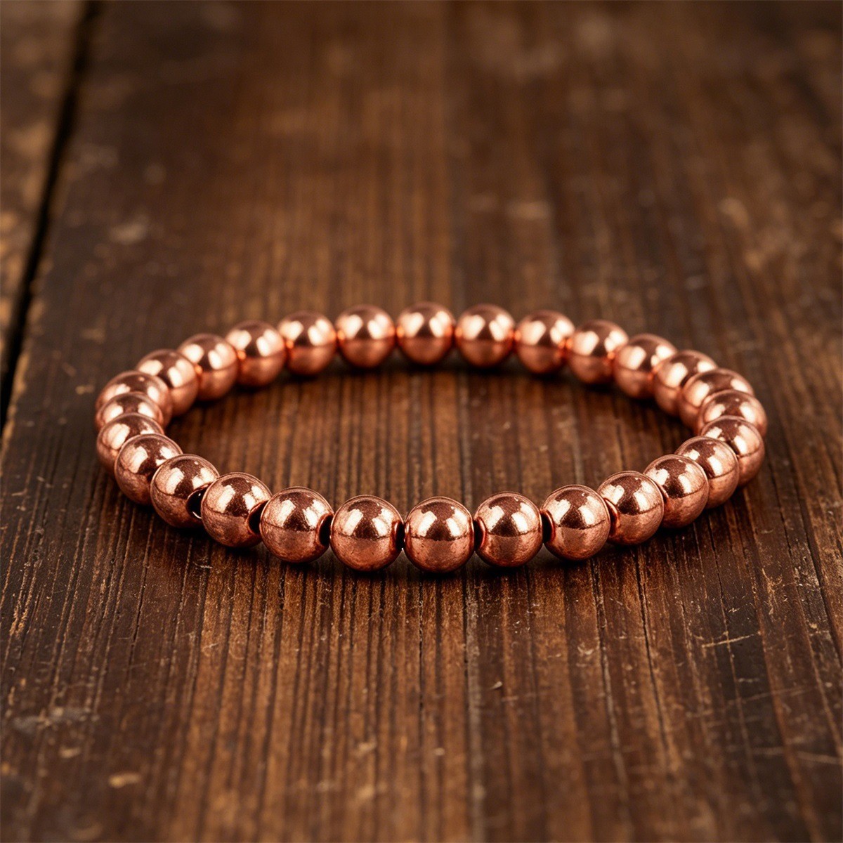 2Pcs 6mm Copper Hematite Bracelet Set Active Lifestyle Wellness Guardian Gift