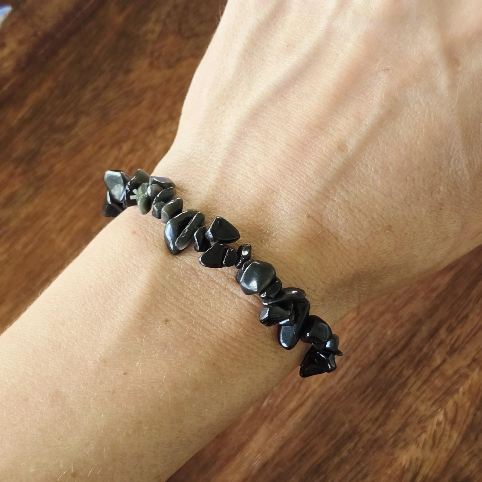 Obsidian Crystal Chips Bracelet