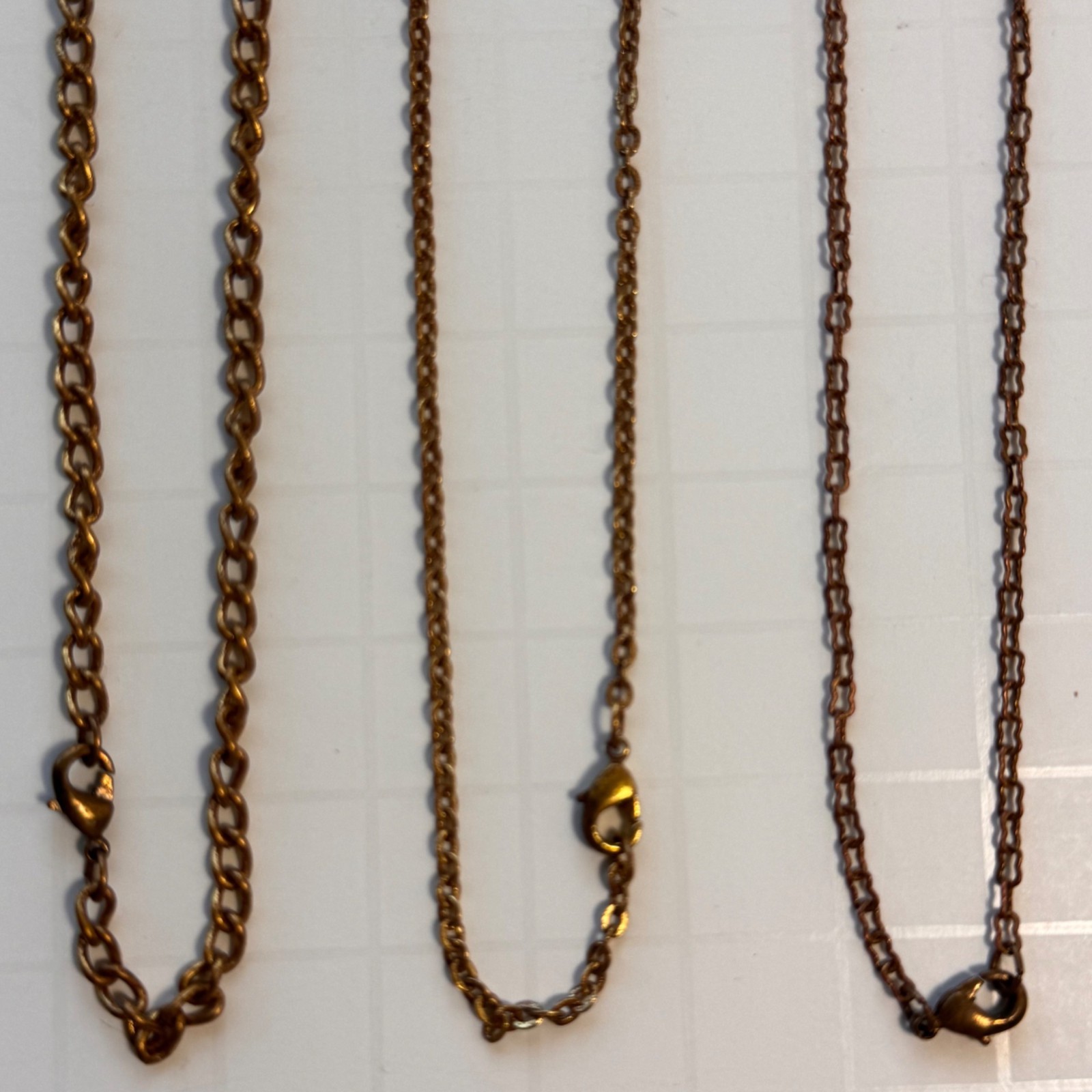 Solid Brass 18-Inch Necklace Jewlery Lot of 3 Vintaj Vogue Brass Co USA NWT New