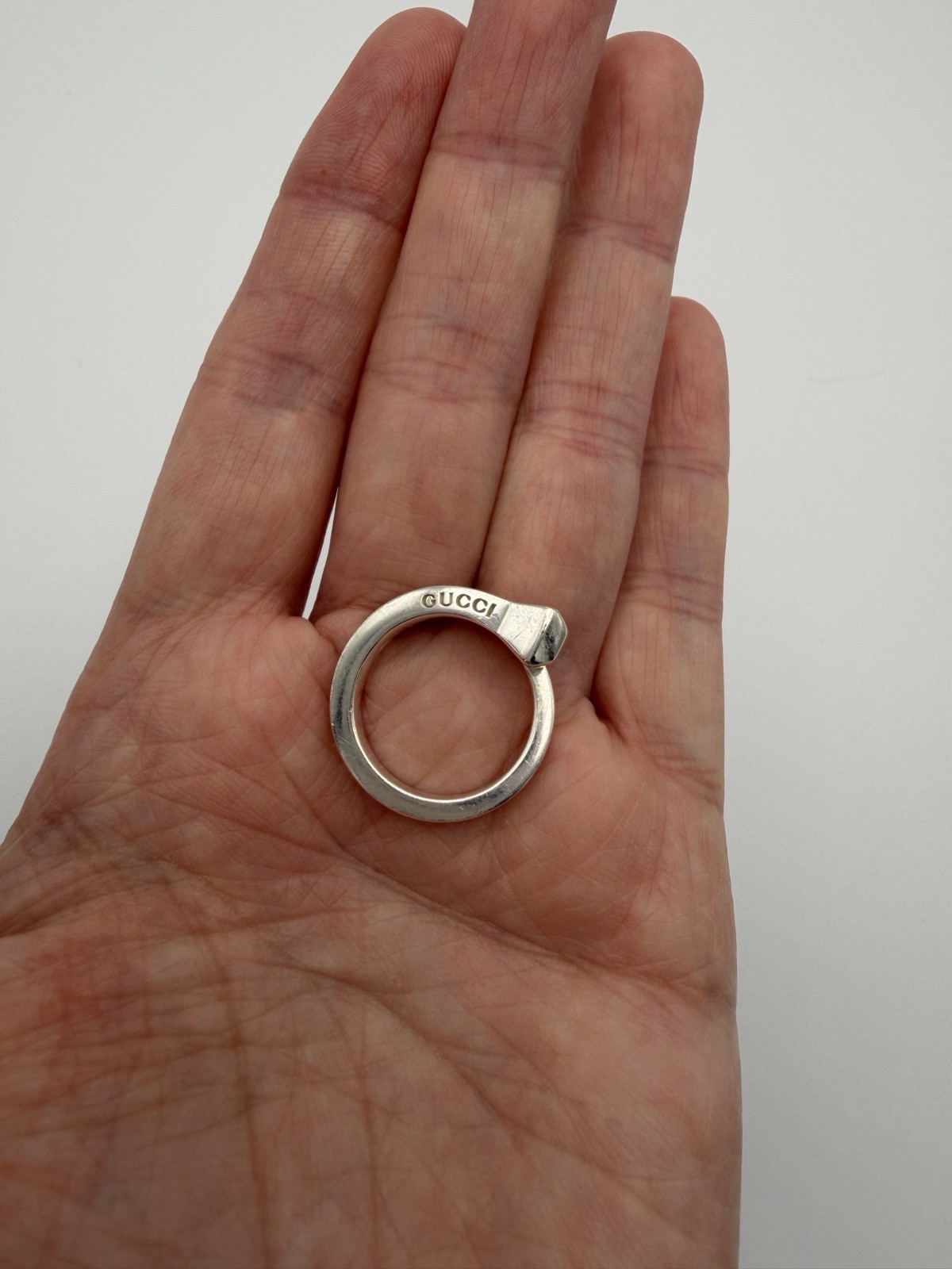 Authentic Gucci Chiodo Nail Motif Ring 925 Size 5.75 Sterling Silver