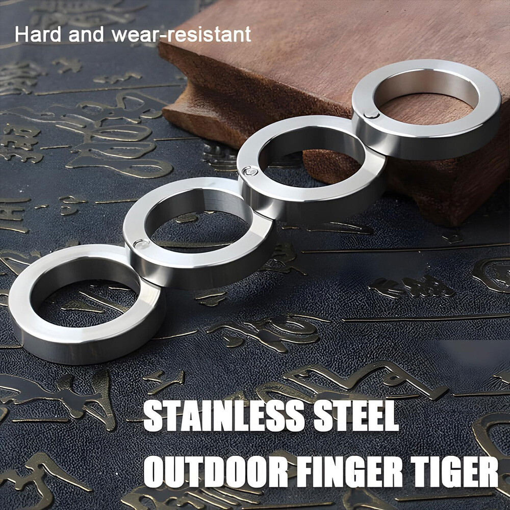 4x Rotatable Folding Ring Clasp Ring Stainless Steel Outdoor For Hiking Men USA