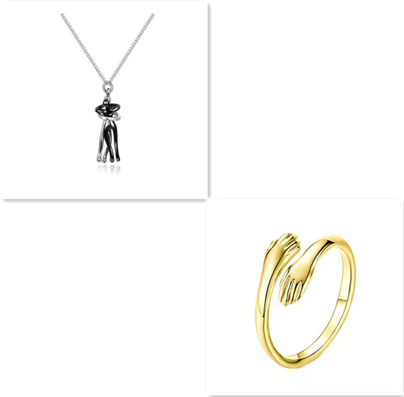 Love Hug Necklace Unisex Men Women Couple Jewelry Simple Temperament Clavicle Ch