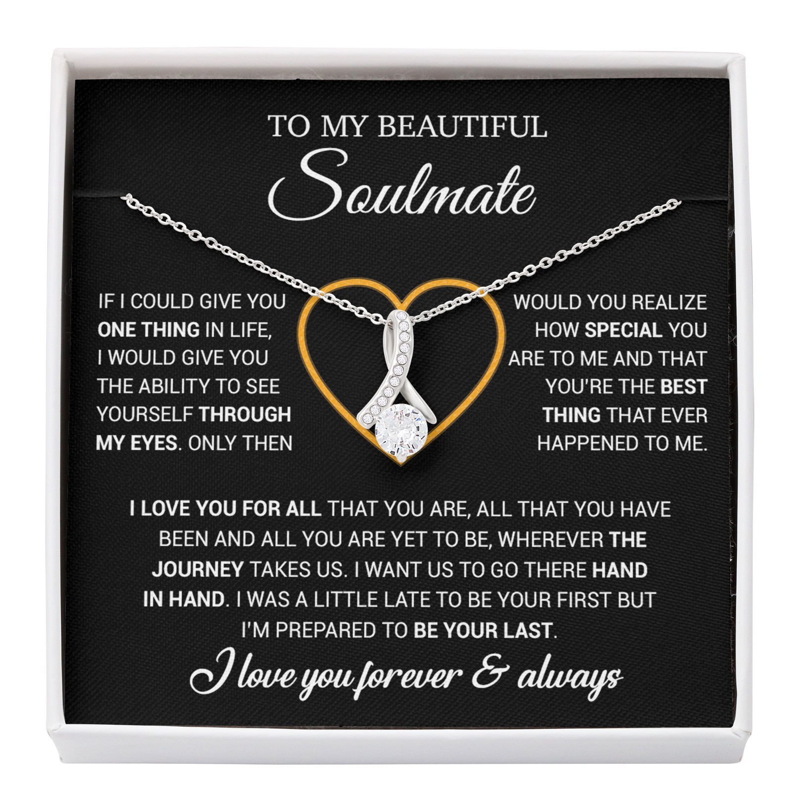 To My Soulmate Necklace, Gift For Wife From Husband, Valentines Gift For Wife