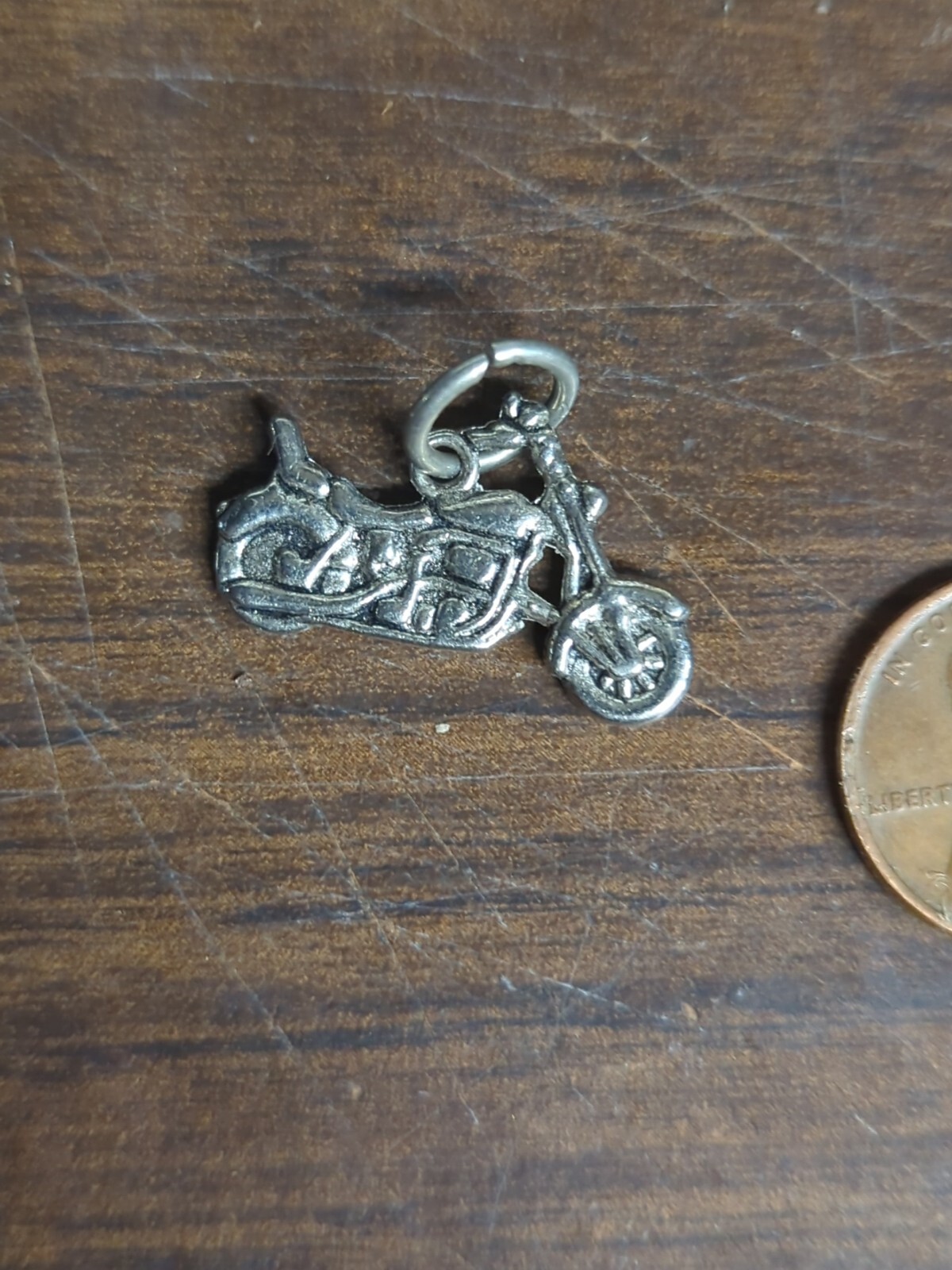 Base Metal Motorcycle Charm 1 In By 1/2 In High