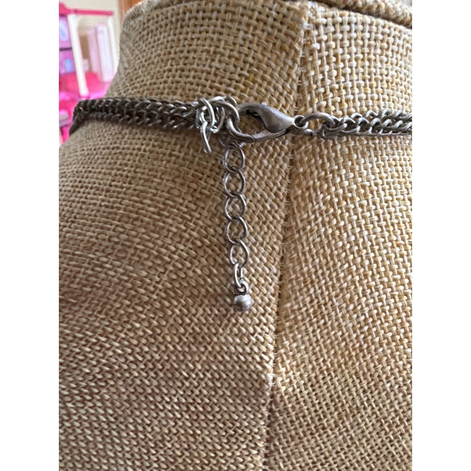 Bohemian Antiqued Silver Geometric Etched Tiered Tribal Statement Bib Necklace