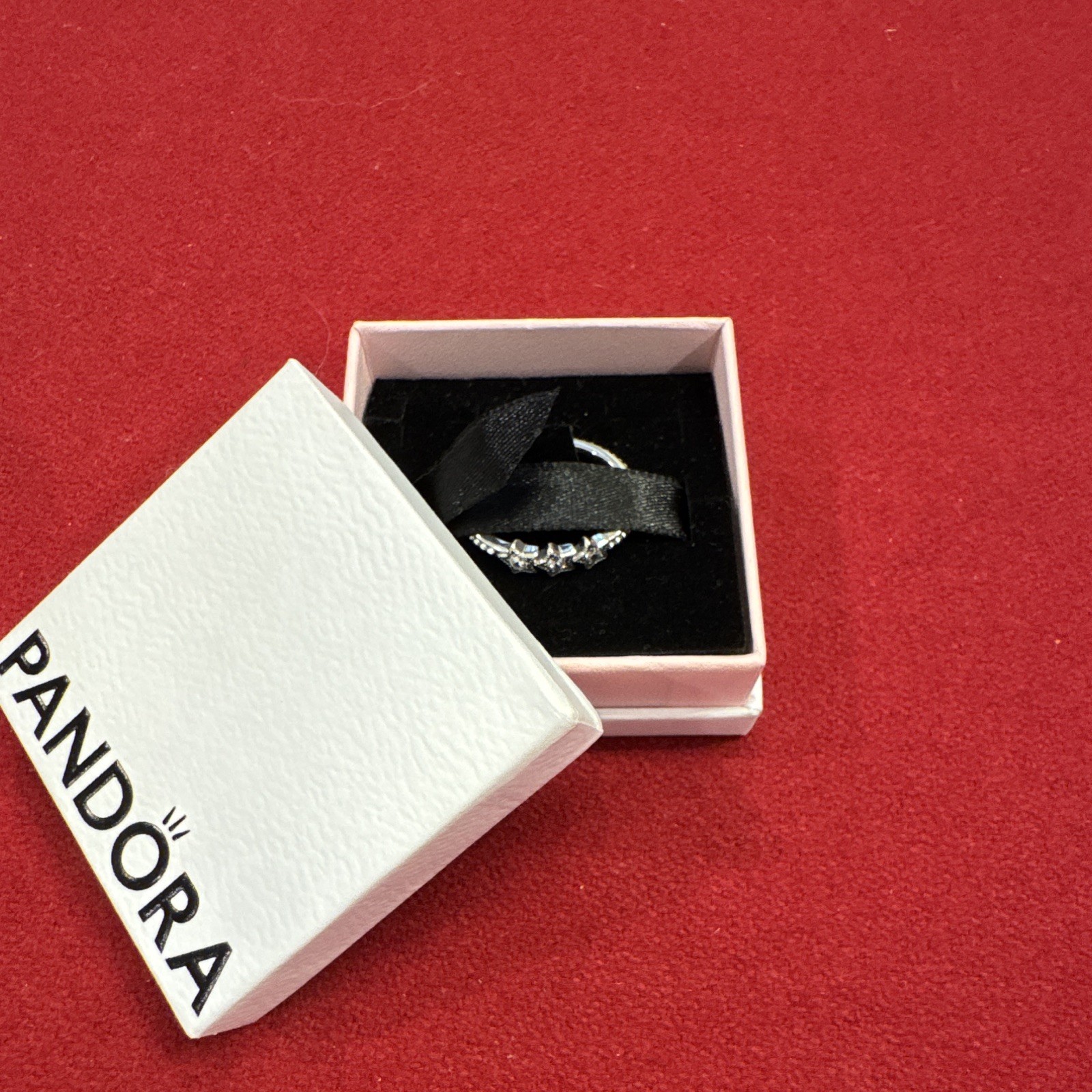 Pandora Celestial Stars Ring Size 7 Sterling Silver 925 CZ Authentic w/ Box