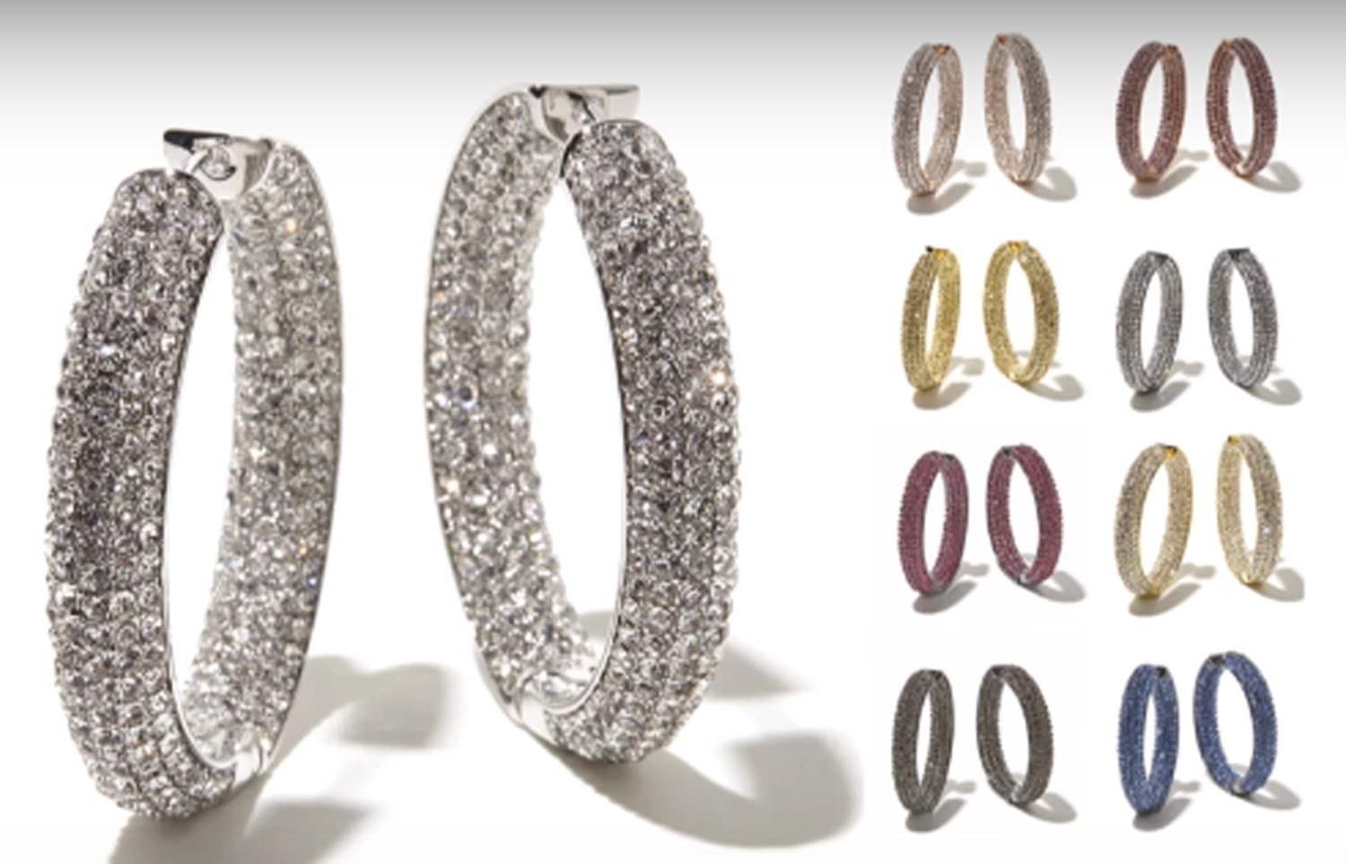 Joan Boyce Not for the Faint of Heart DRAMATIC Crystal Hoop Earrings Hematite