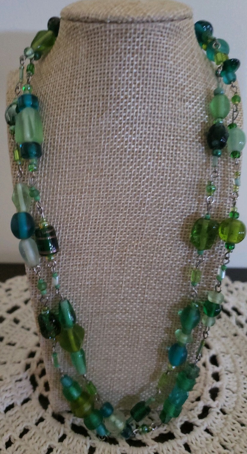 Semi-Precious Stone, Beaded Necklace ~ 19″ Long ~ Multi Colored ~ New ~ 22