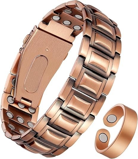 Copper Magnetic Bracelet for Men, 3X Strength Pure Copper Bracelet for Men,Ideal