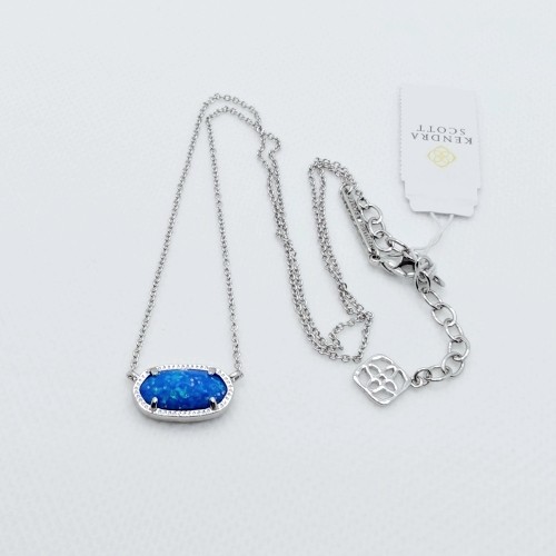 Kendra Scott Elisa Silver Pendant Necklace in Royal Ocean Blue Opal