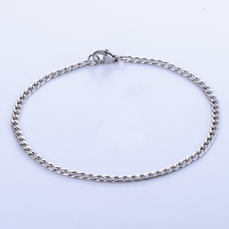 3/6/8/9/12/15mm Mens Chain Curb Link Silver Tone Stainless Steel Bracelet 7″-9″
