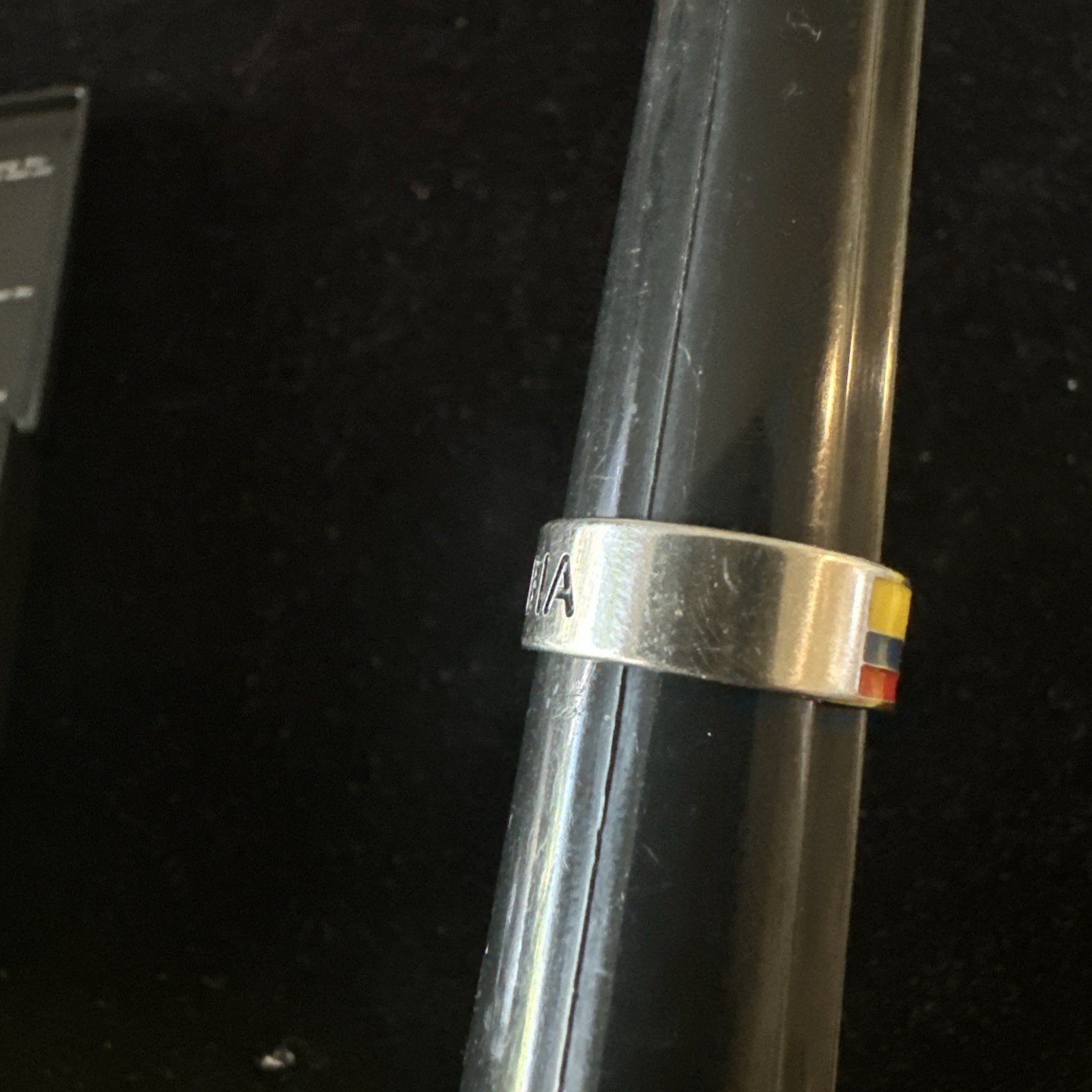 Stainless Steel Silver Colombia Ring Size 8