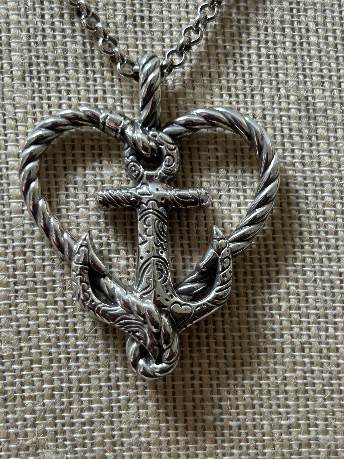 Brighton Anchored in Love Anchor Heart Pendant Necklace 18–20” Adjustable