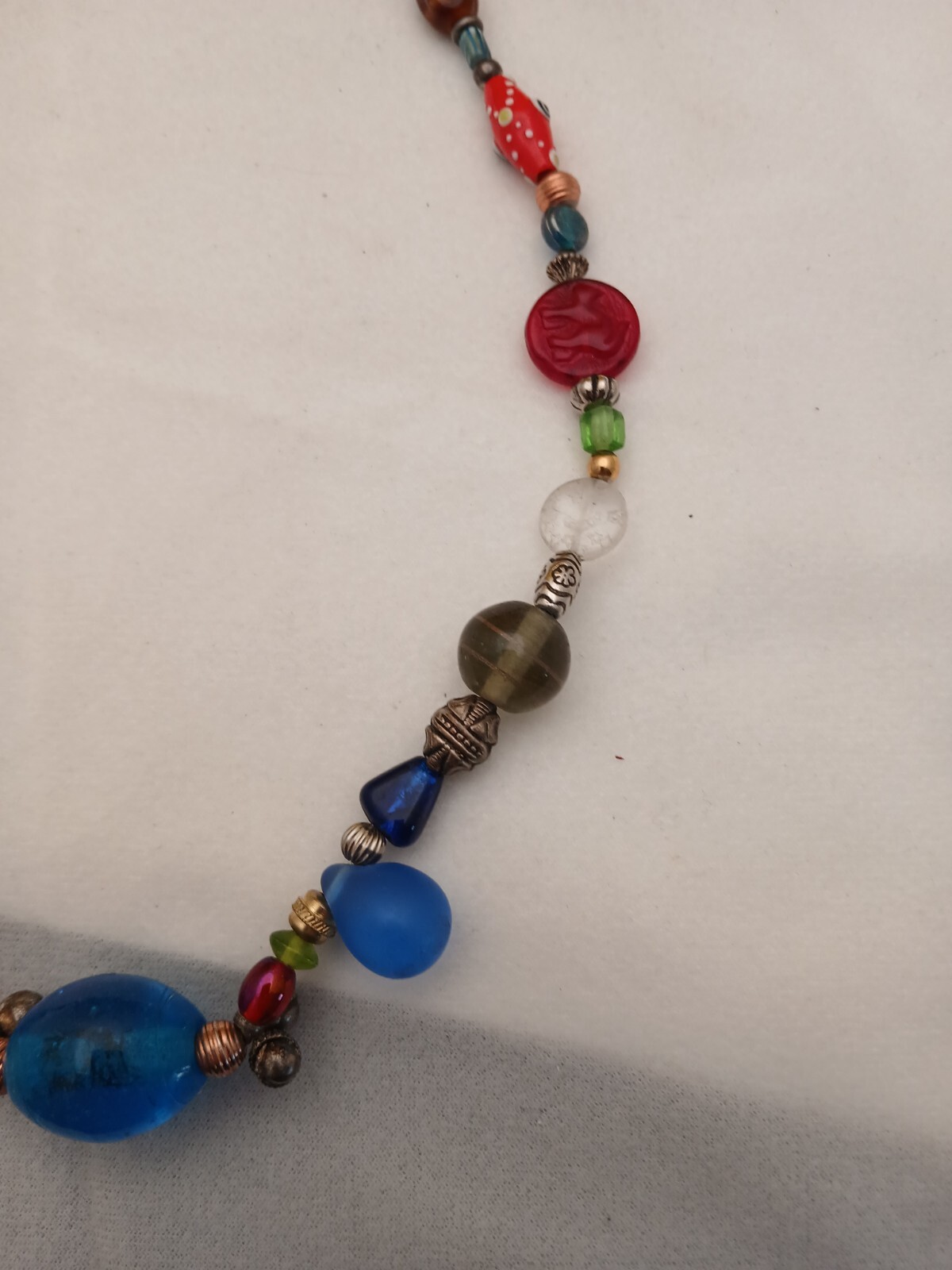Glass Beaded Multicolor Necklace Different Shapes