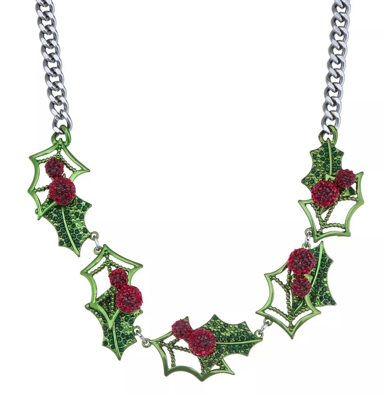 Simply Vera Wang Christmas Holly Berry Mistletoe Necklace – New