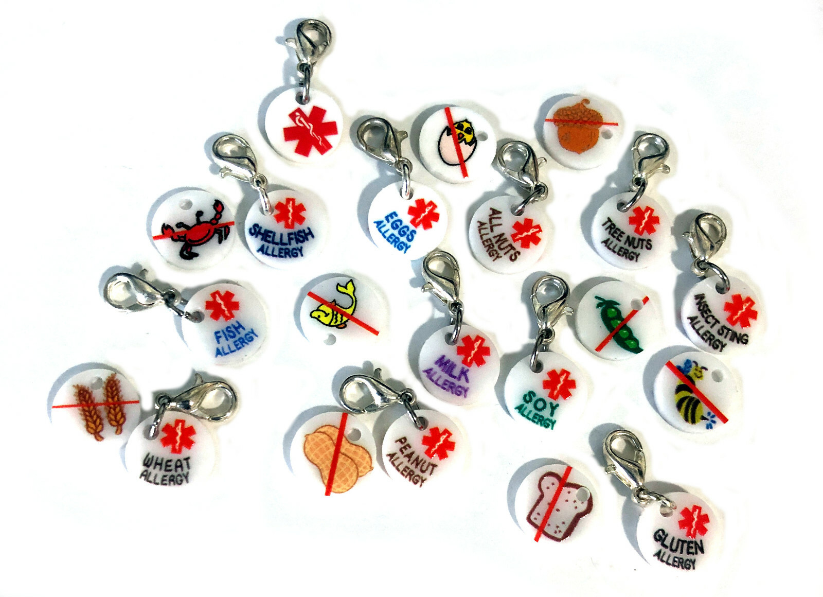 Medical ID Mini Charm Charms Food Allergies & More For Kids, Teens, Adults