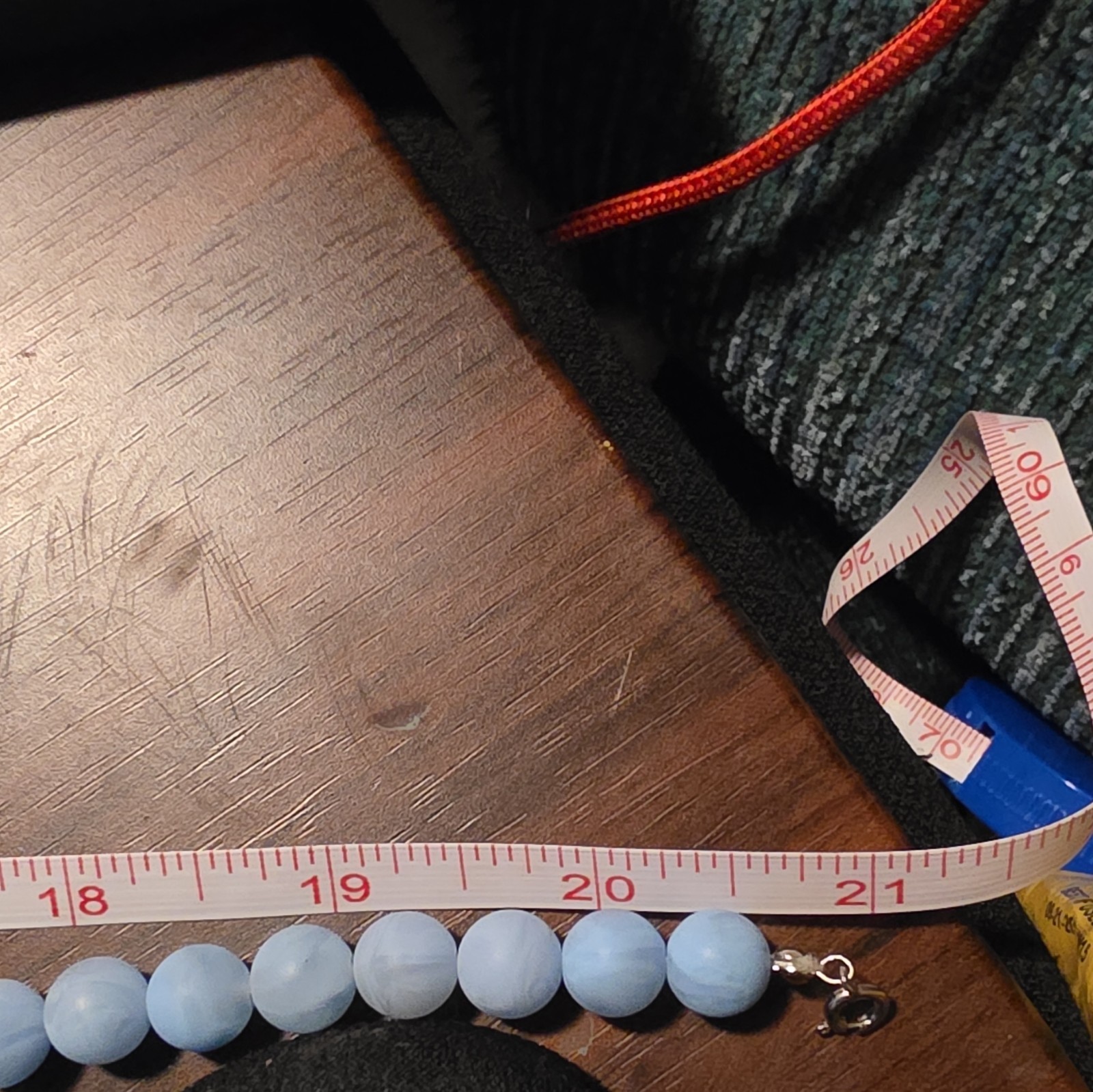 Blue & White Lucite Beaded Statement Necklace Hook Clasp Hong Kong 21in
