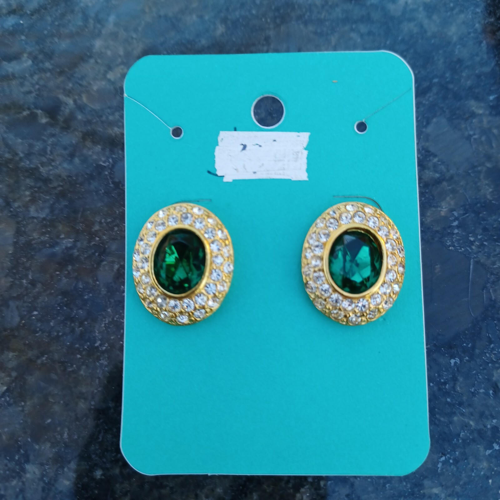 Emerald Green, Cubic Zerconia Stud Earrings