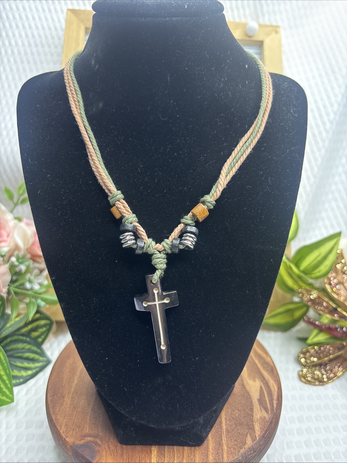 New RELIGIOUS CROSS Adjustable Cord Necklace