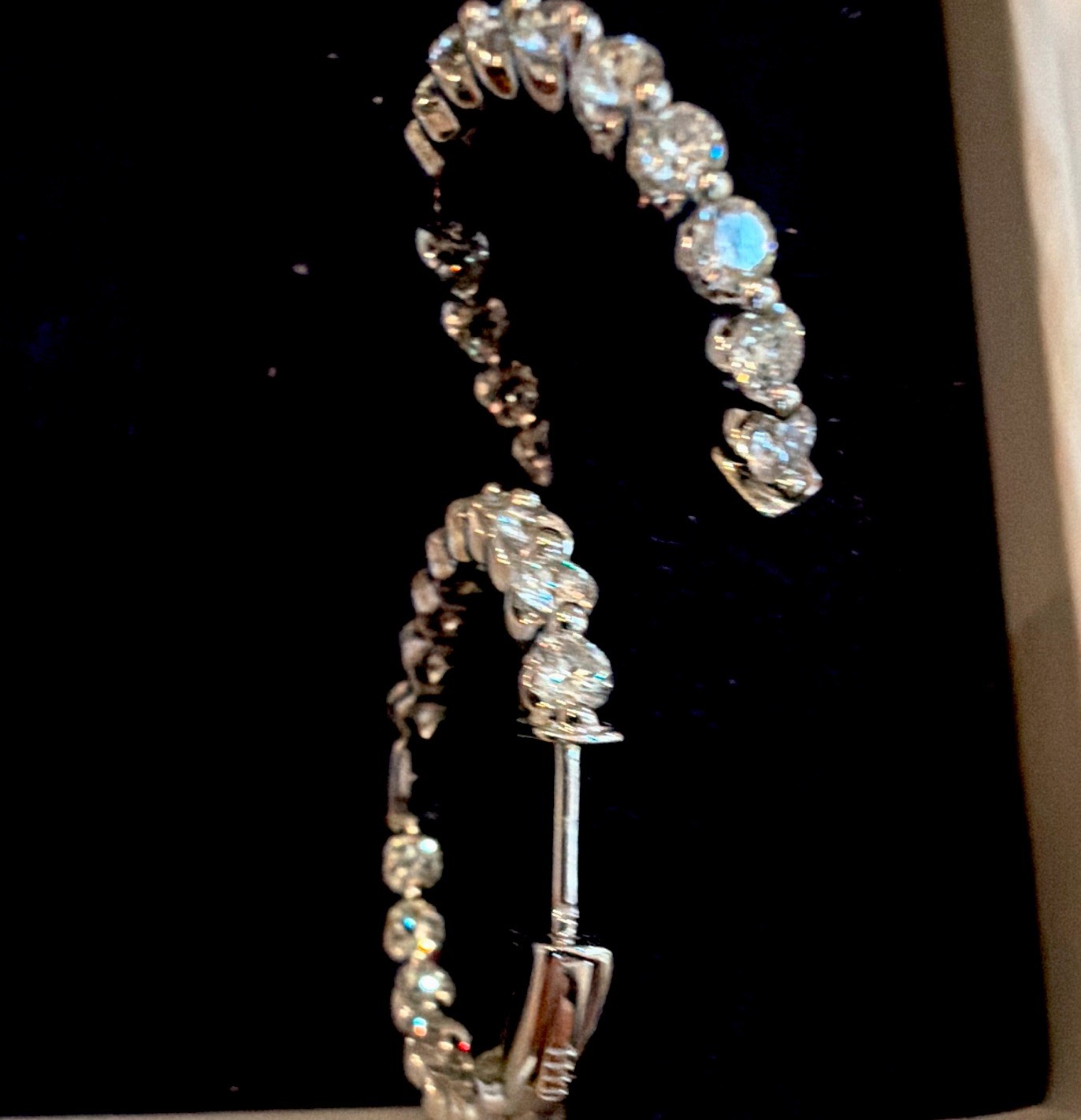 Floating Eternity Hoop Earrings With 5 CTW Round Cut Lab-Grown Diamonds