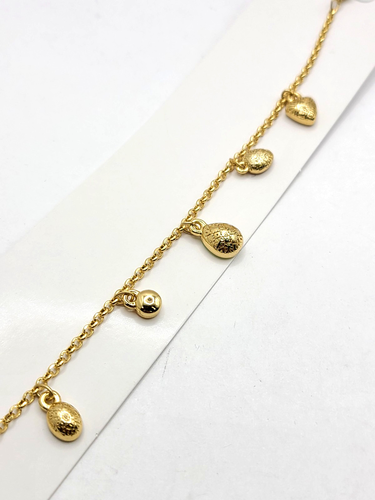 Nice & Bella Gold-plated Bracelet with Multicolor Stone Charms 18cm + 2cm EXT