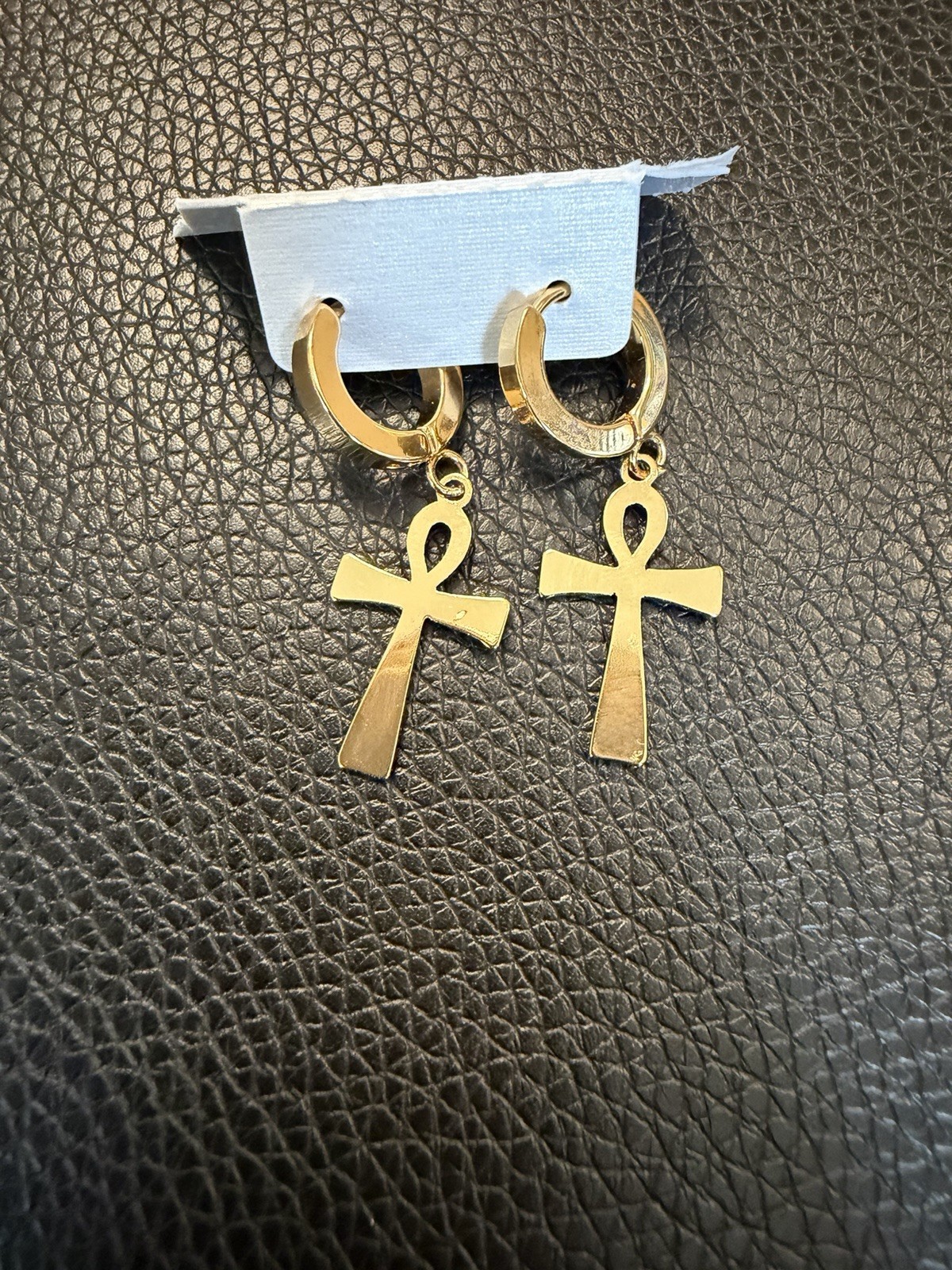 Religious Cross Jewelry Set Earrings Necklace 3 Piece Stainless Steel Silver