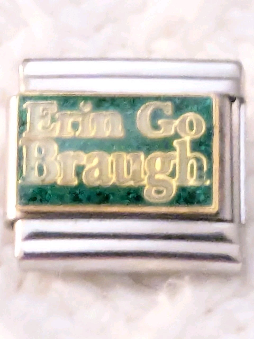 Authentic Casa D’ Oro Italian Charm Irish “Erin Go Braugh” 9mm Classic A150
