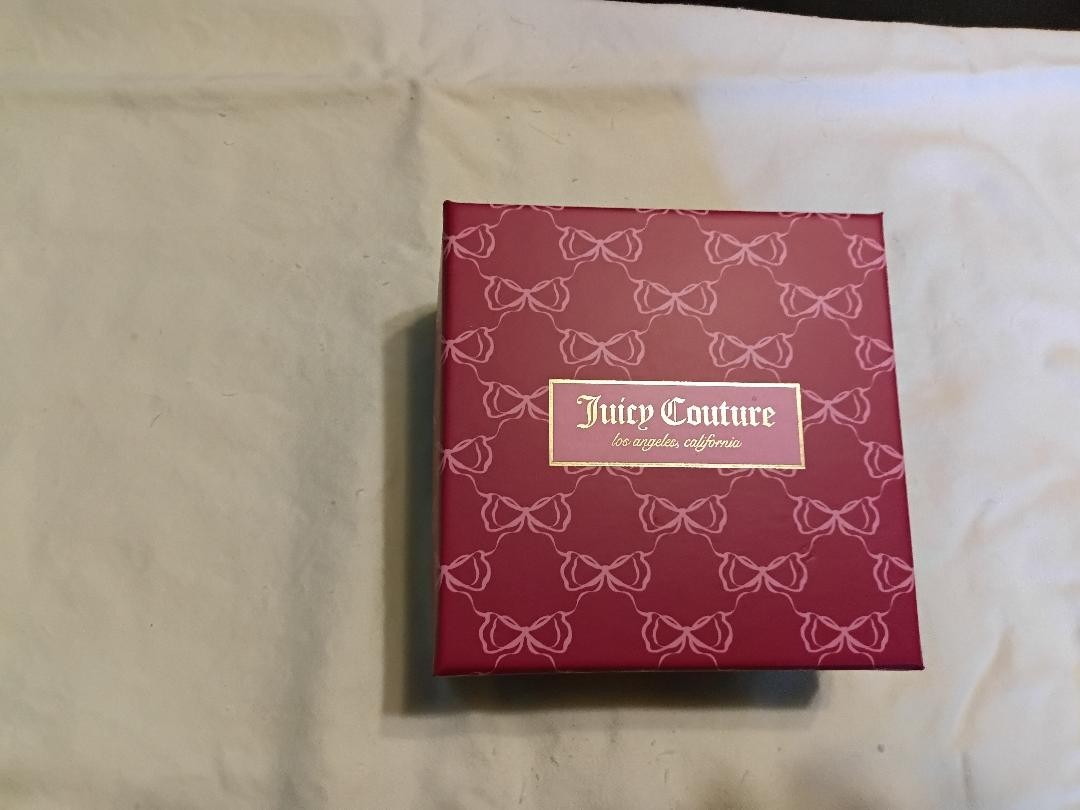 NWT/Box Juicy Couture Jewelry Set Charm Bracelet & Earrings Pink Puffy Heart