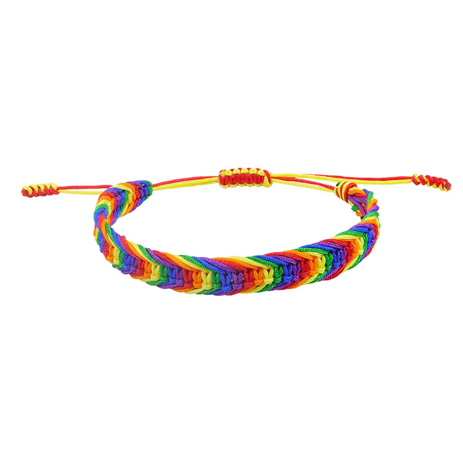 Braided Rainbow Pride Bracelets | Abro Ace Bi Lesbian MLM Trans NB Boho Jewelry