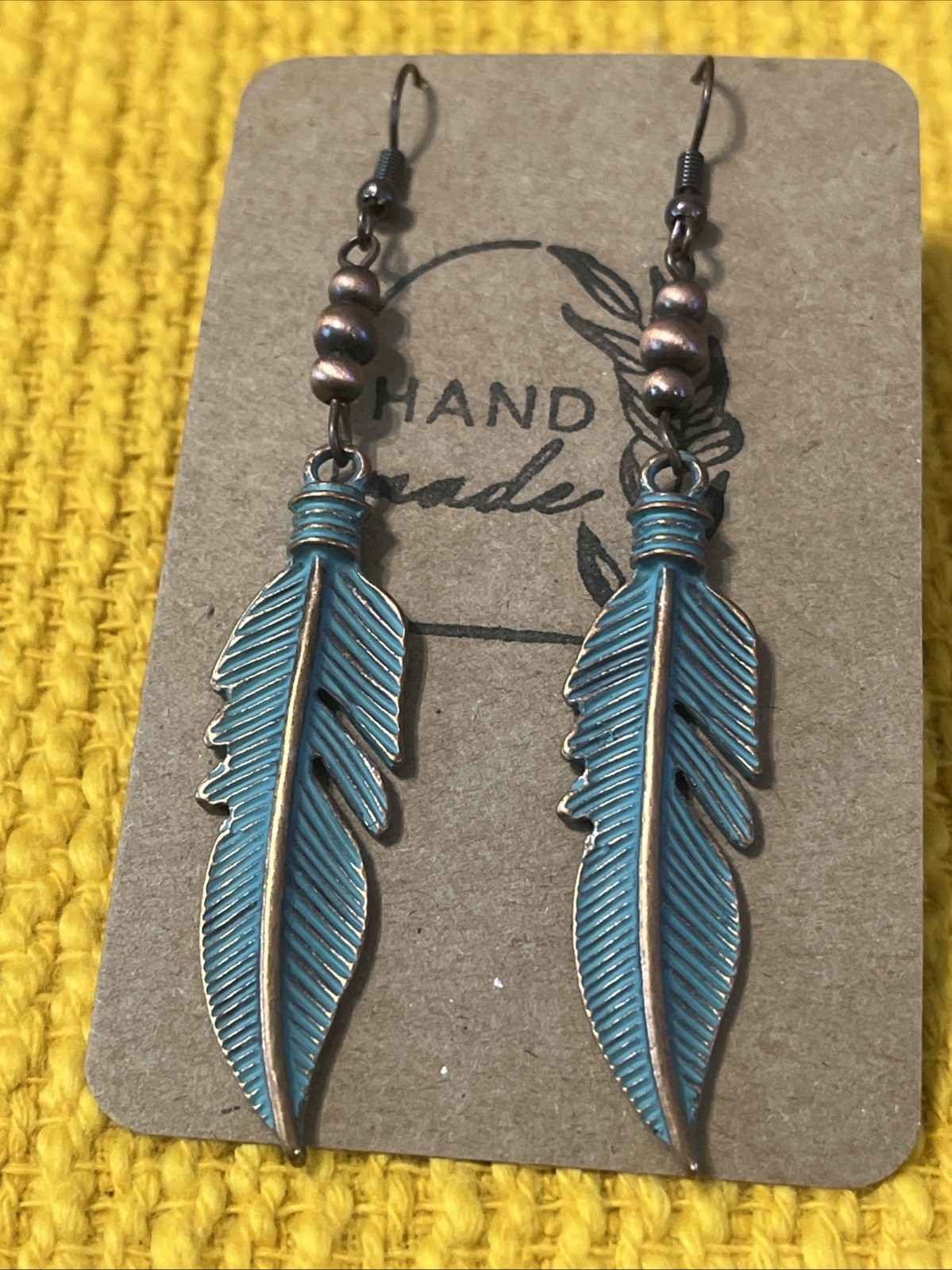 Feather Earrings NEW Metal
