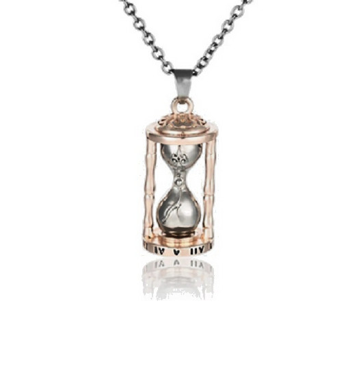 HOURGLASS URN ASHES MEMORIAL CREMATION Pendant On 20″ 925 Sterling Silver Chain