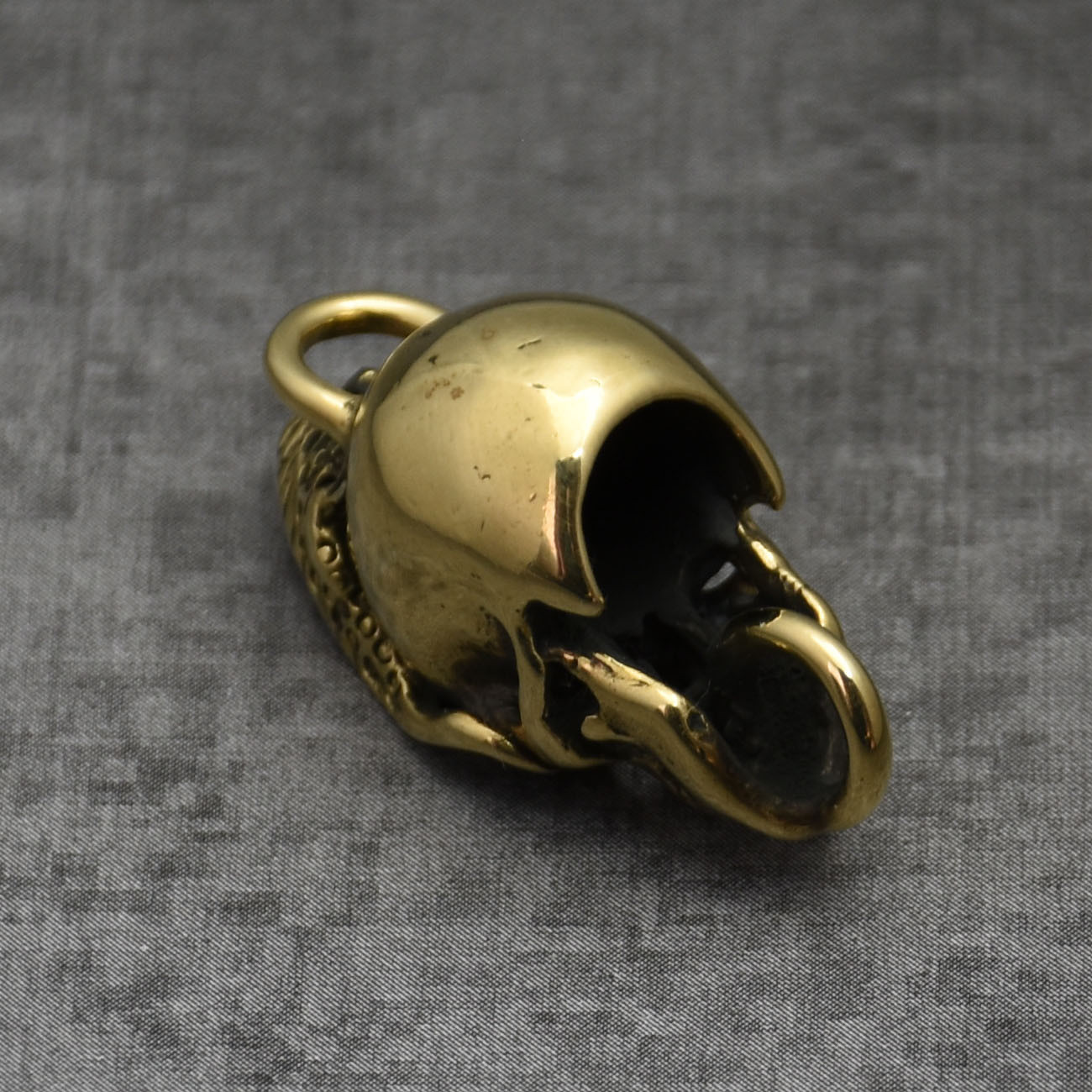 Solid Brass Skull Lizard Necklace Pendant Keychain Pendants