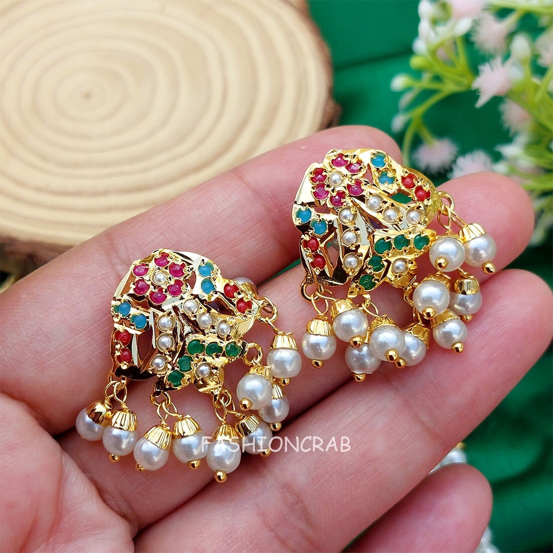 Indian Bollywood Style Simi Jadau Set Multicolor