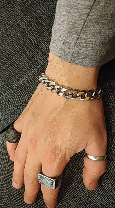 Men’s Thick Silver Stainless Steel Curb Cuban Link Solid Chain Bracelet 10mm USA