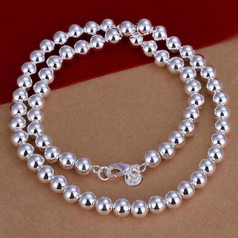 Mens Womens 925 Sterling Silver 10mm Hollow Balls Beads 20″ Chain Necklace #N140