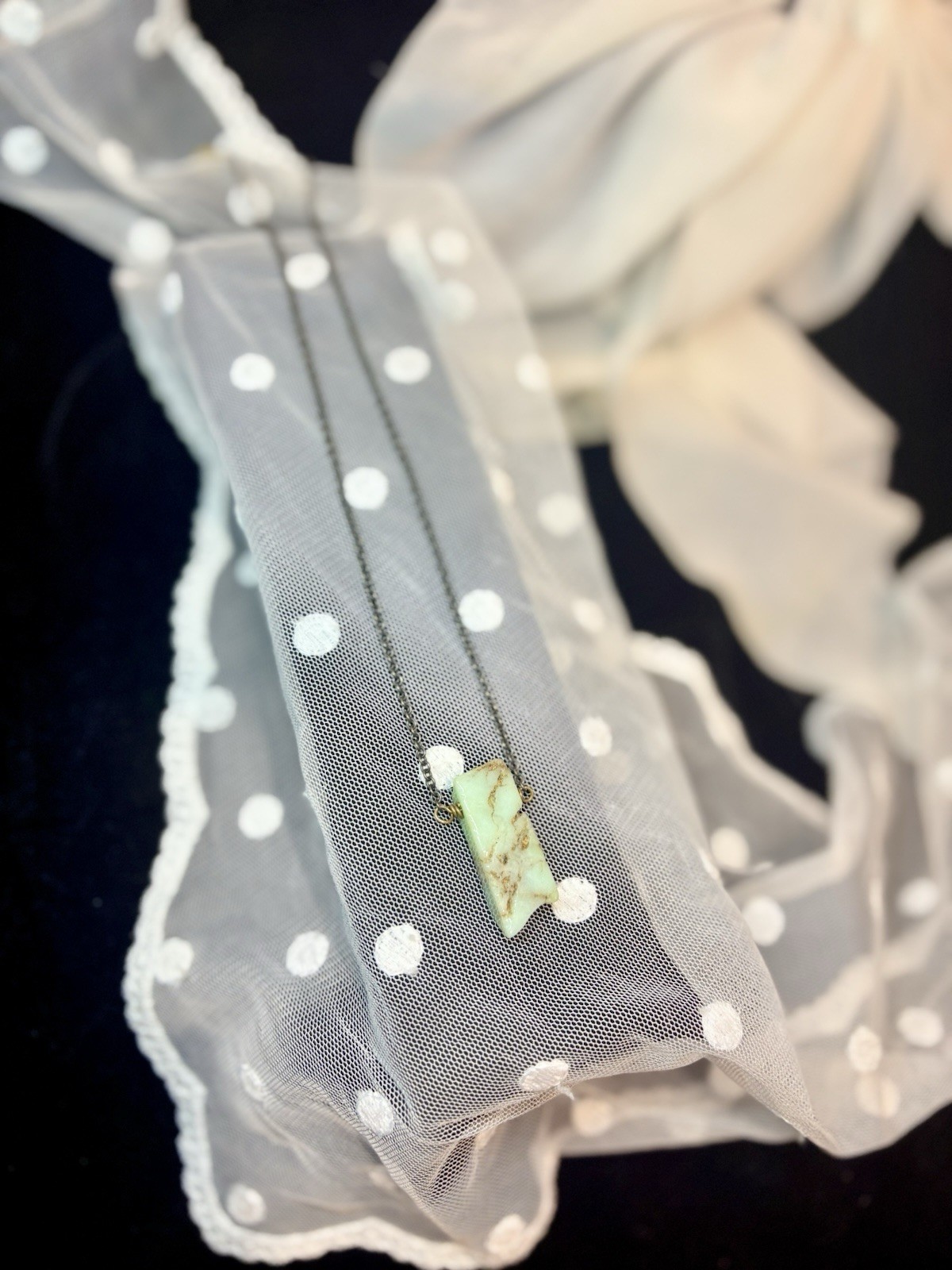 Larissa Loden Raw Amazonite Stone Necklace Brass Chain Boho Minimalist Jewelry