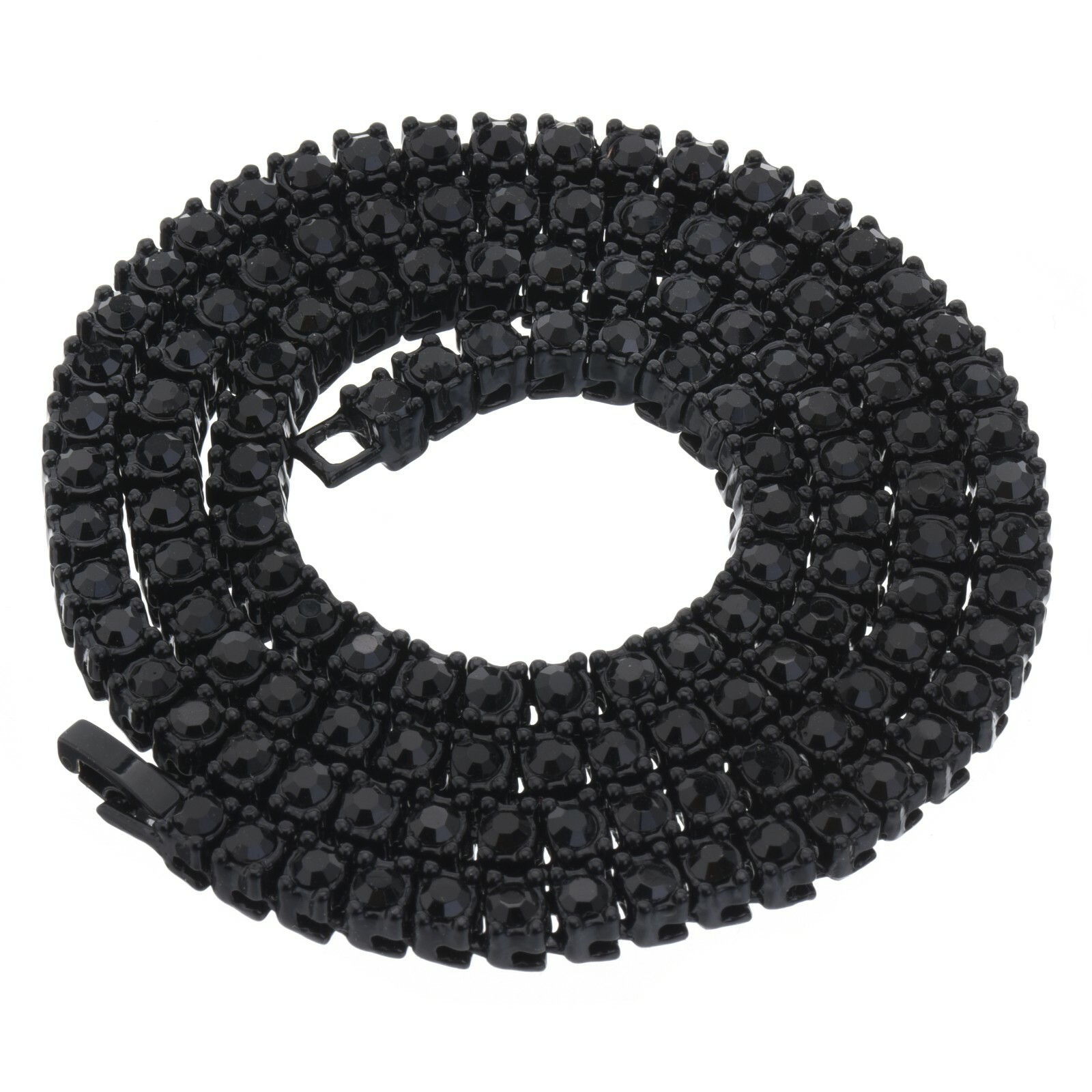 Black Plated Tennis Stone Chain Necklace 16″ / 18″ / 20″ / 22″ / 24″