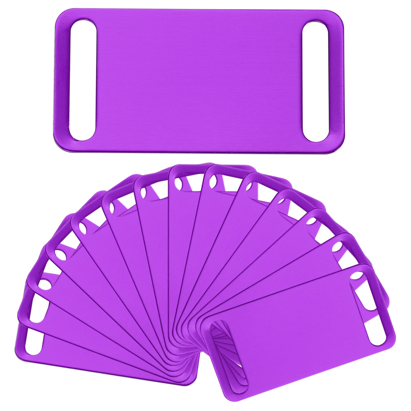 30 Pcs Anodized Aluminum Blank Tags 36 mm Sided Pet ID Stamping Tags, Purple