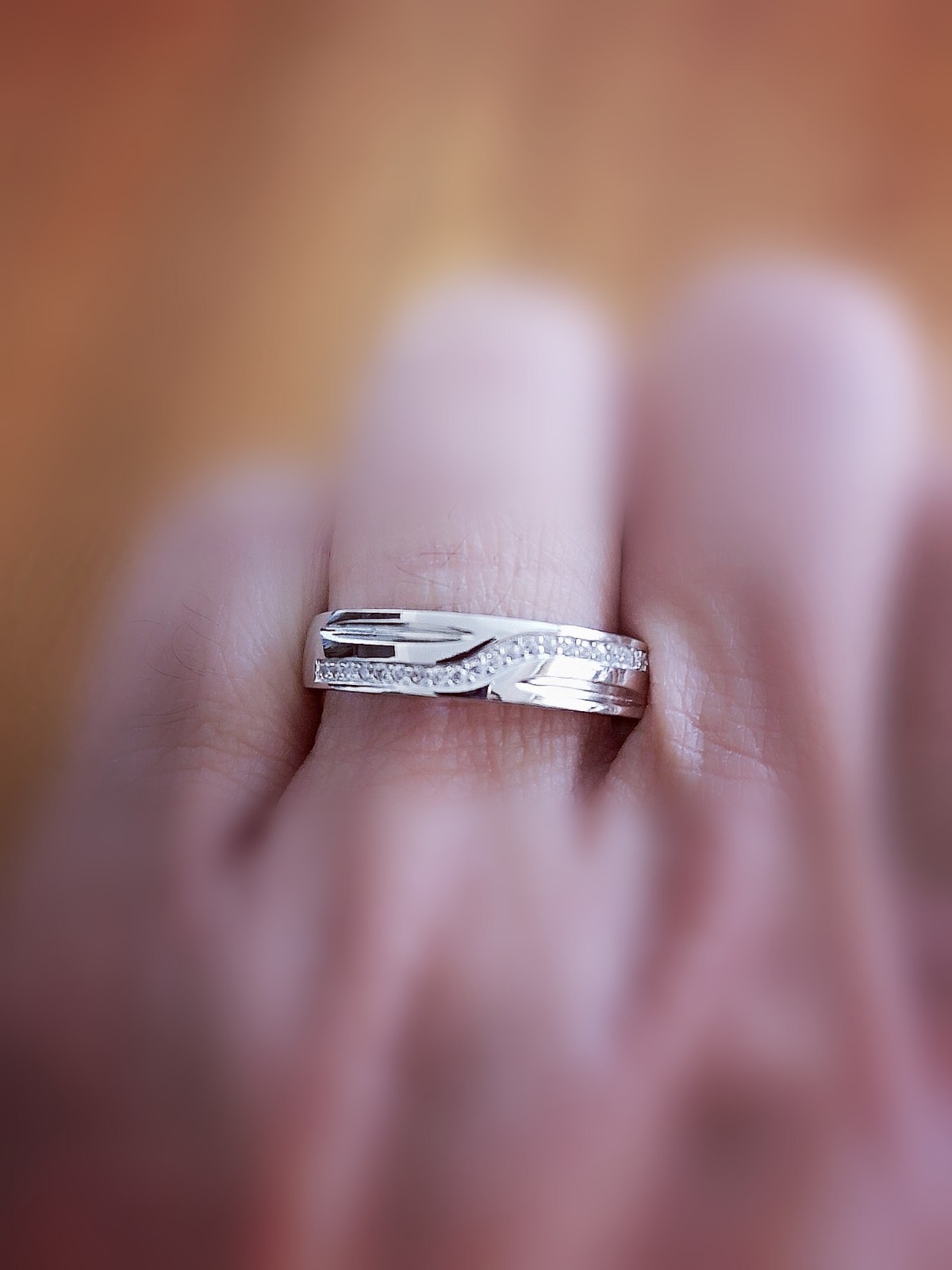 Engagement Ring and Wedding Band Set 14K Gold Plated White Simulated Diamond